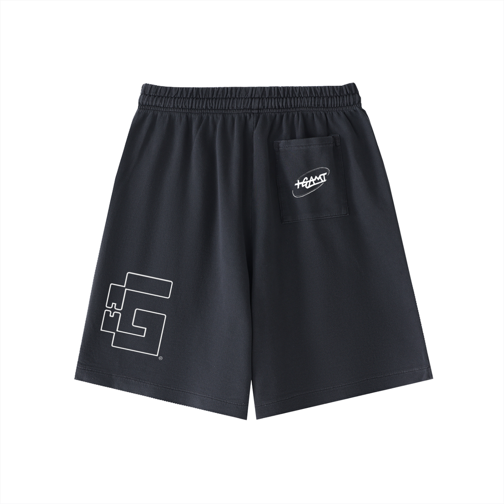 “Tri‑Stamp” Vintage Wash Sweatshorts