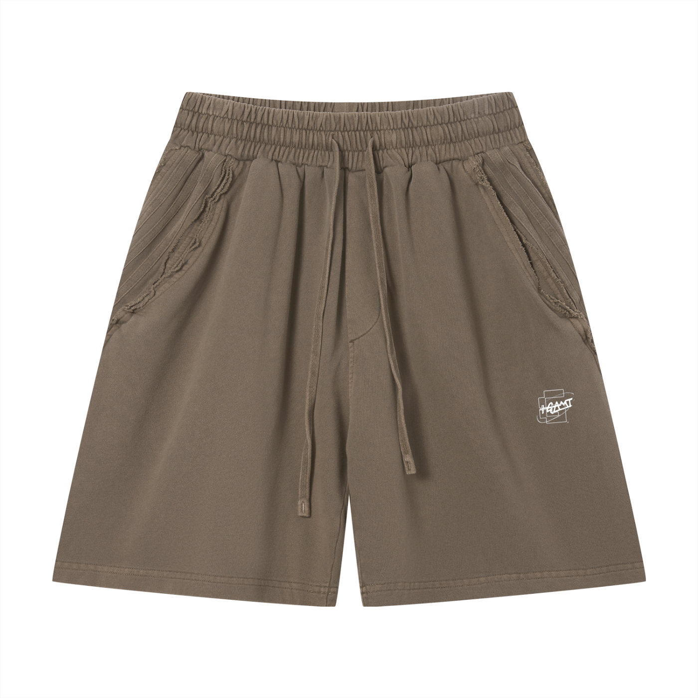 +G Swoop logo Raw Edge Shorts