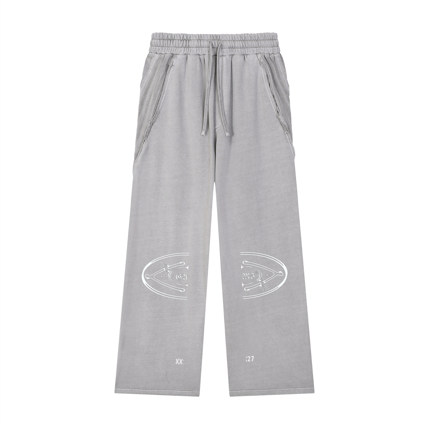 Snow‑Washed Raw‑Edge Sweatpants — Broken Wishbones XX27 +G Edition