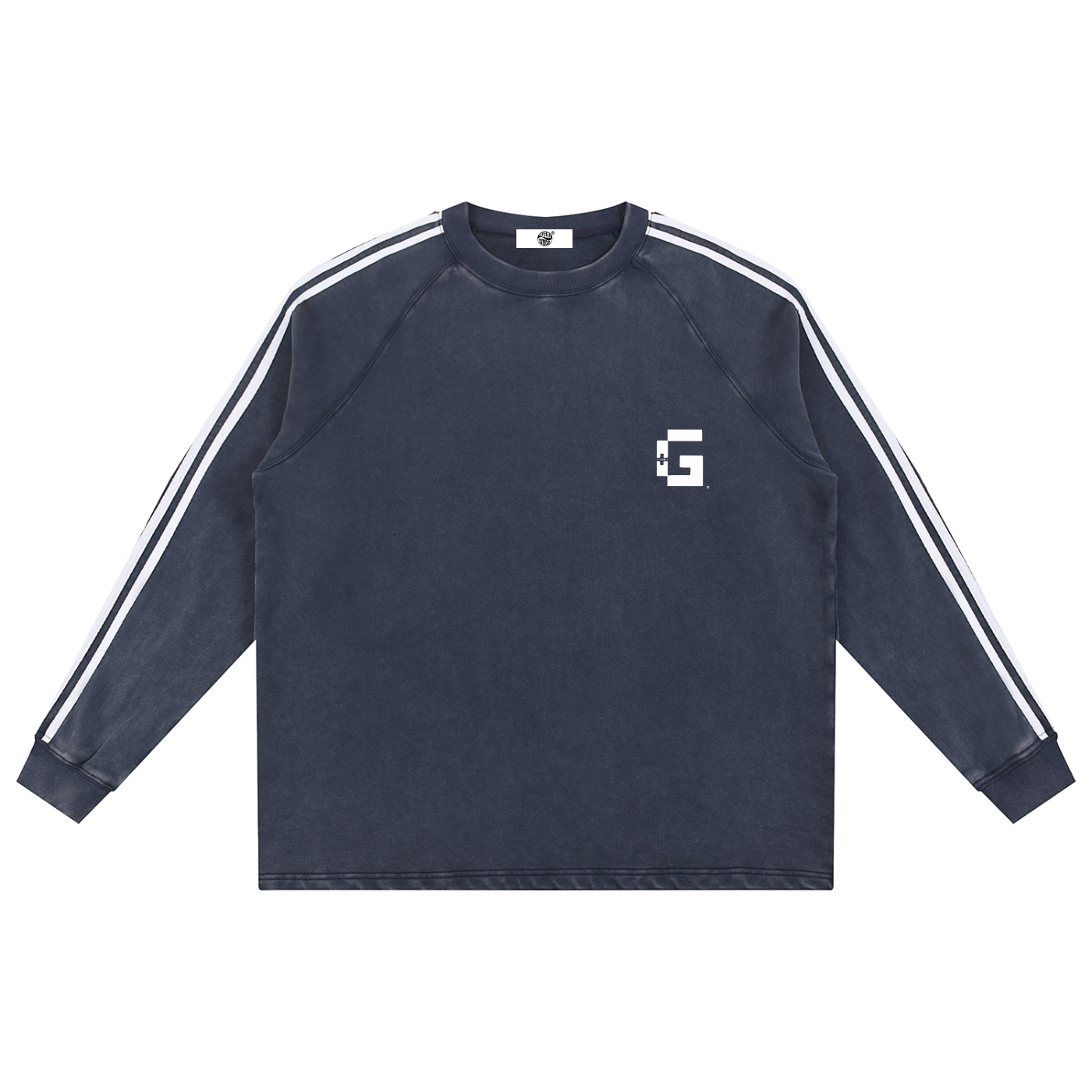 Snow‑Washed Contrast Tape Sweatshirt — +G’s Aligned Edition