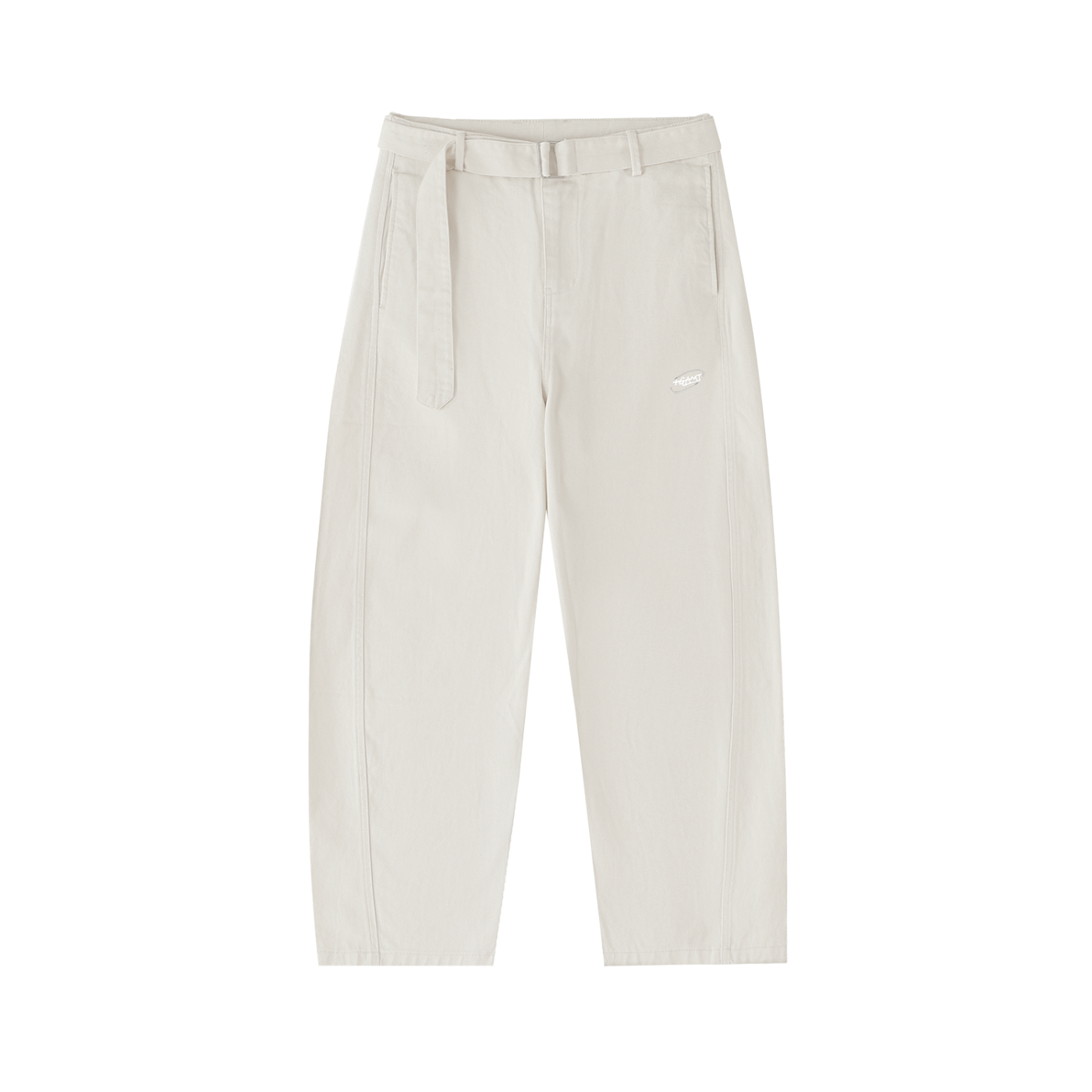 Belted Barrel‑Leg Chino Pants — +GAMI® Swoop Stamp Edition