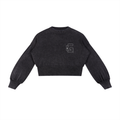 Mineral‑Wash Balloon Sleeve Cropped Sweater — +G + Broken Wishbones Edition