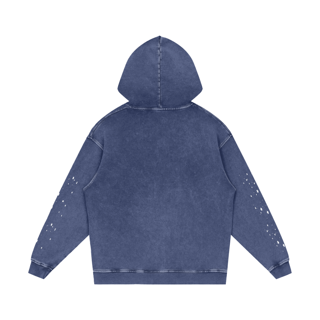 Snow‑Washed Loose Cotton Hoodie — Thank God* Edition