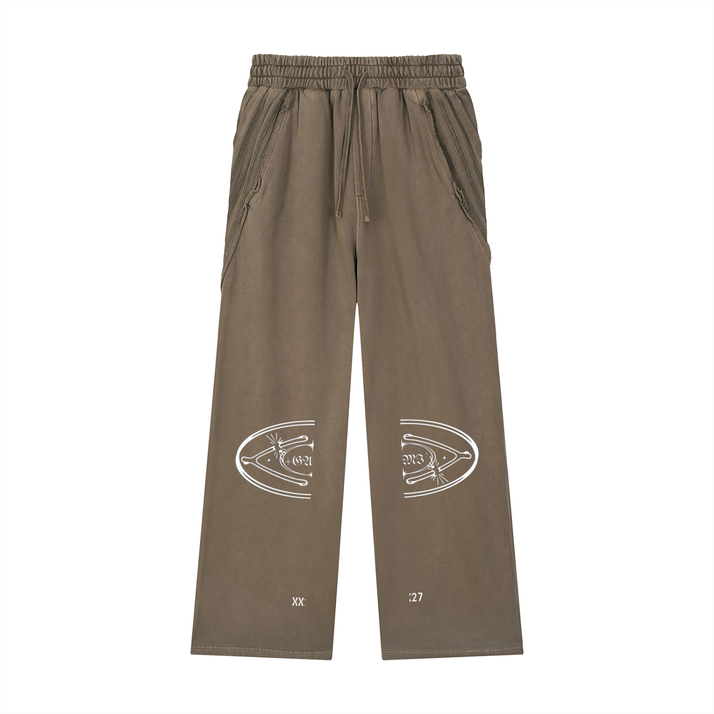 Snow‑Washed Raw‑Edge Sweatpants — Broken Wishbones XX27 +G Edition