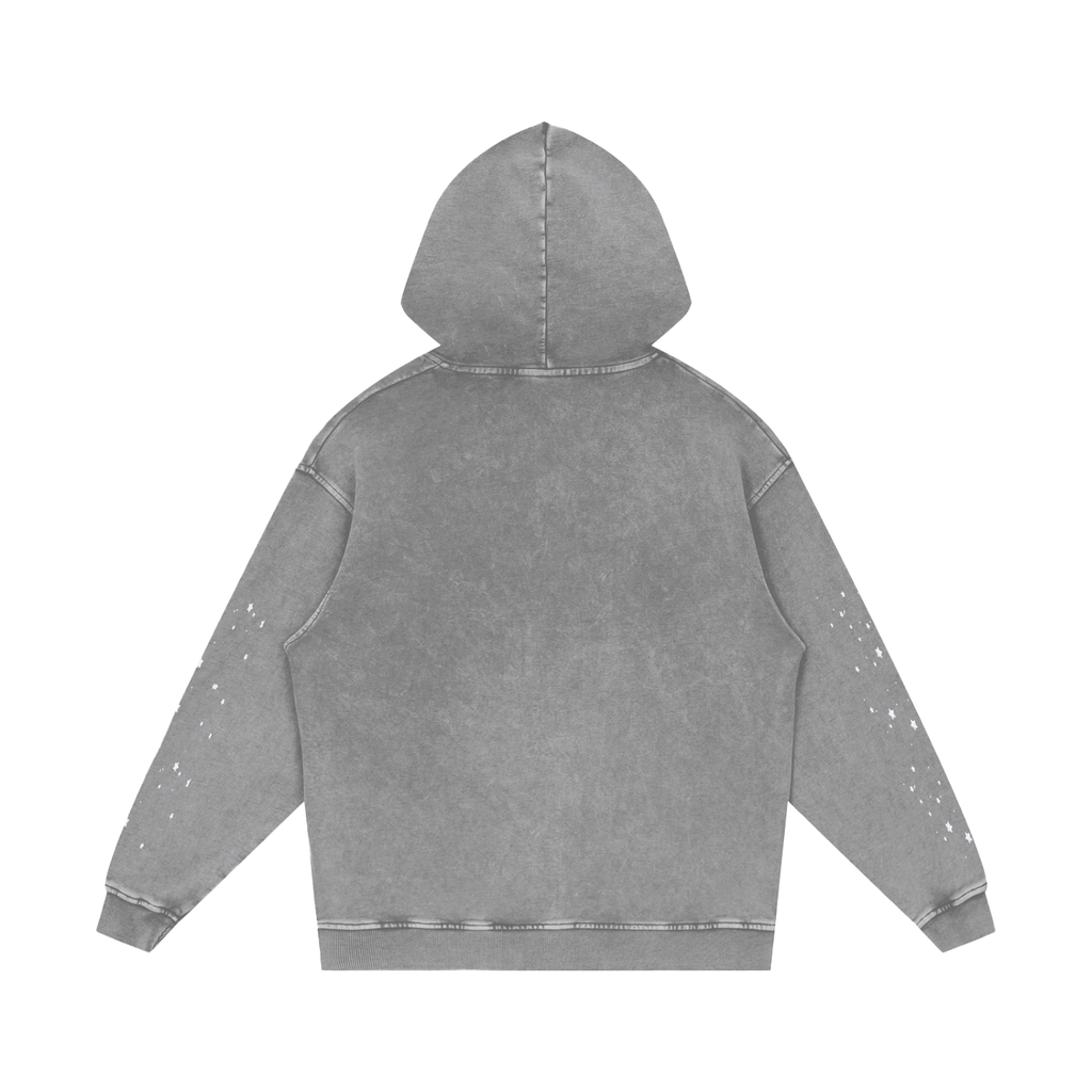 Snow‑Washed Loose Cotton Hoodie — Thank God* Edition