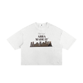 “NYCHA Grid” Frayed Boxy Tee — 250 GSM