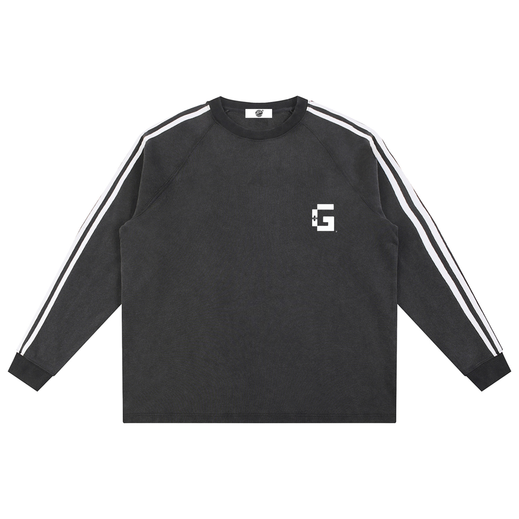 Snow‑Washed Contrast Tape Sweatshirt — +G’s Aligned Edition