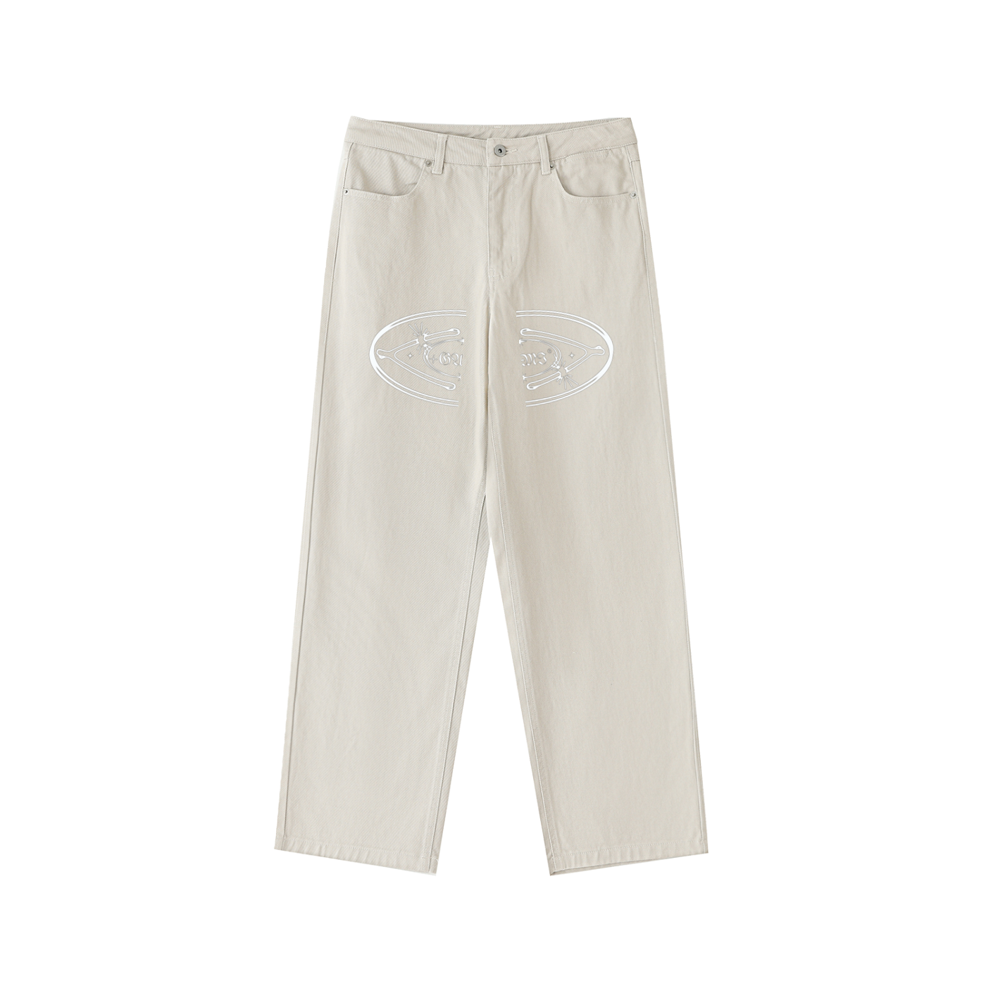 Heavyweight Cotton Straight‑Leg Pants — Broken Wishbones + XX27 Timestamp Edition