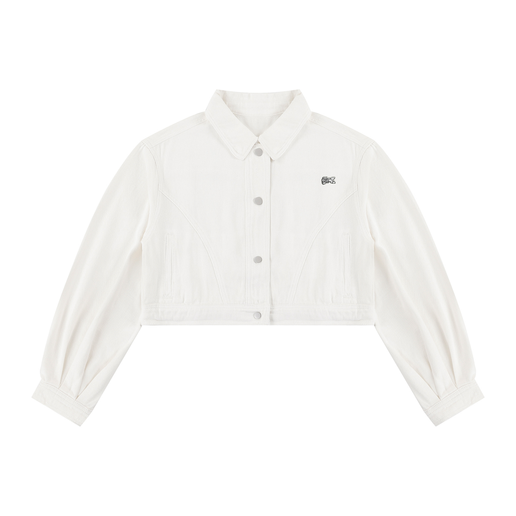White Crop Denim Jacket