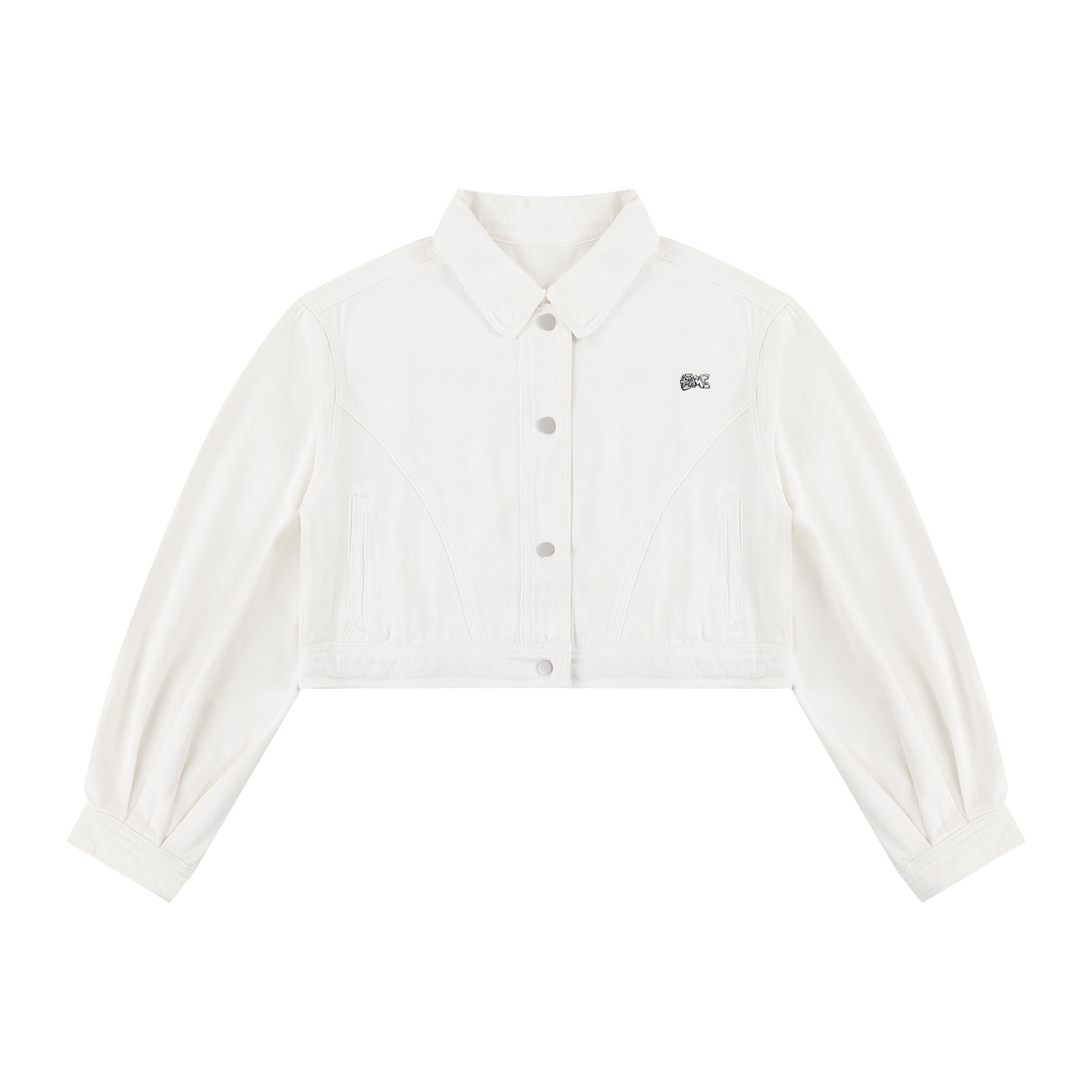 White Crop Denim Jacket