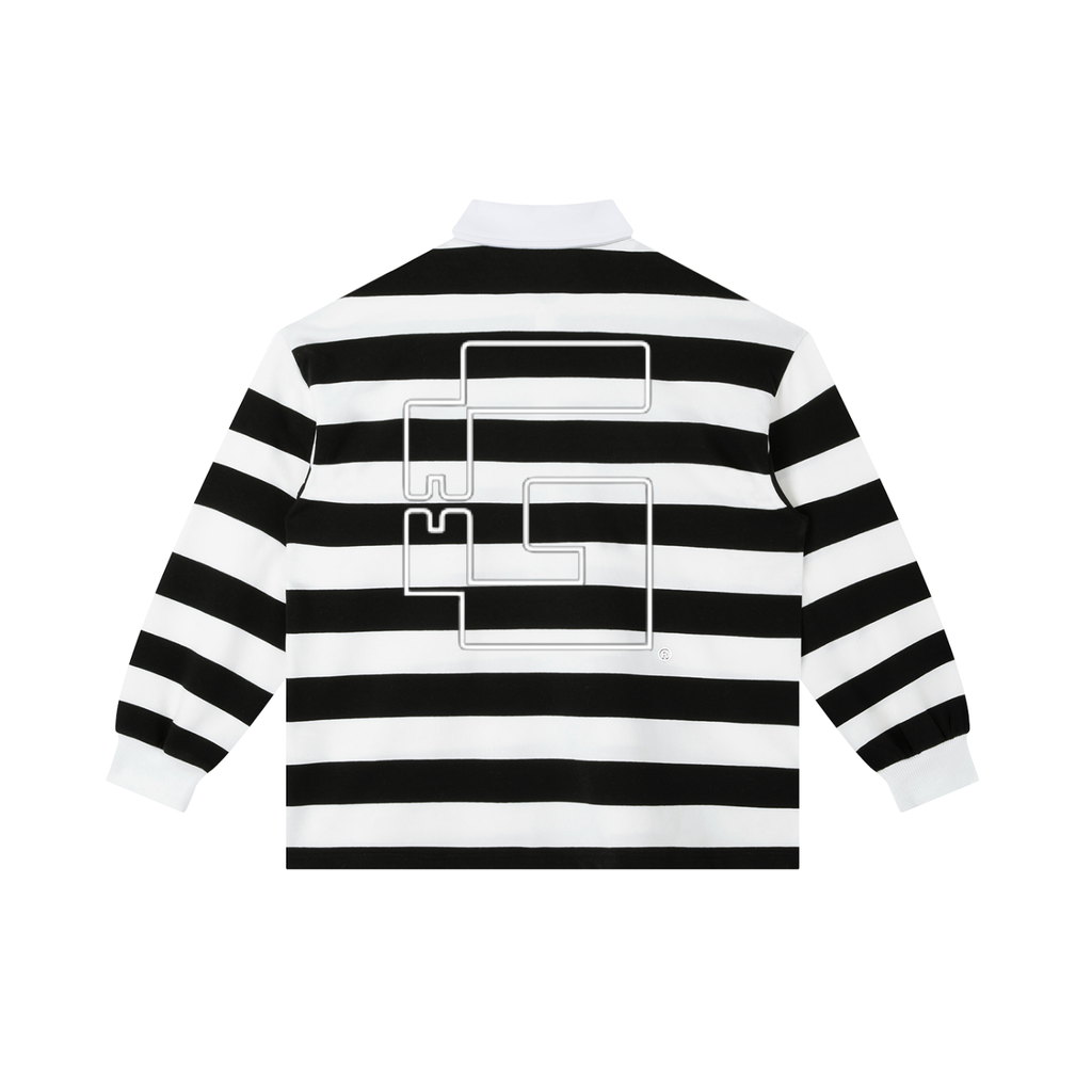 White Black Stripe Polo Shirt