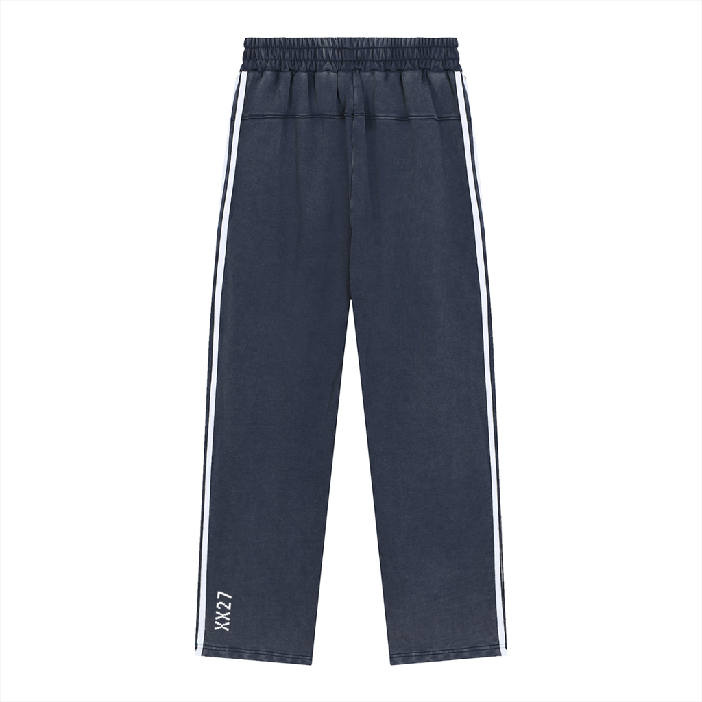 Snow‑Washed Contrast Tape Sweatpants — +G + XX Timestamp Edition