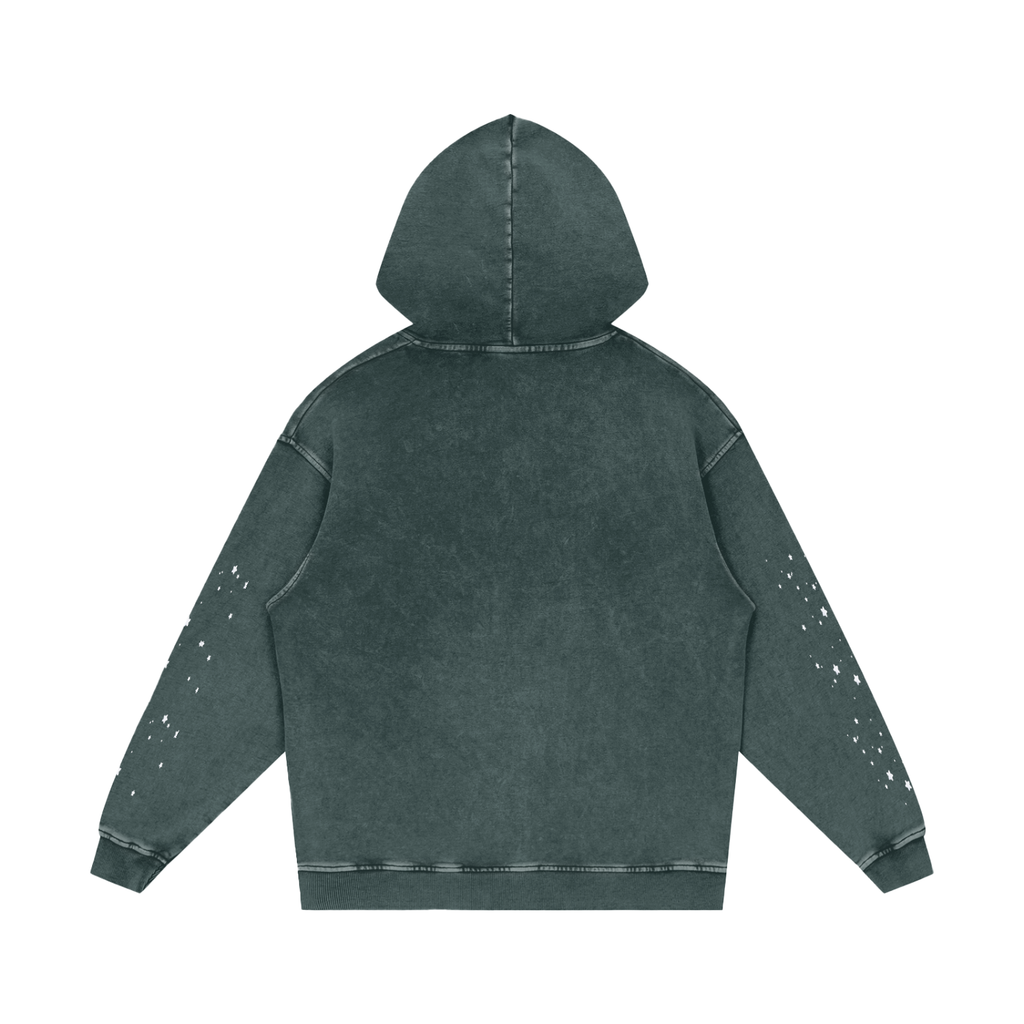 Snow‑Washed Loose Cotton Hoodie — Thank God* Edition