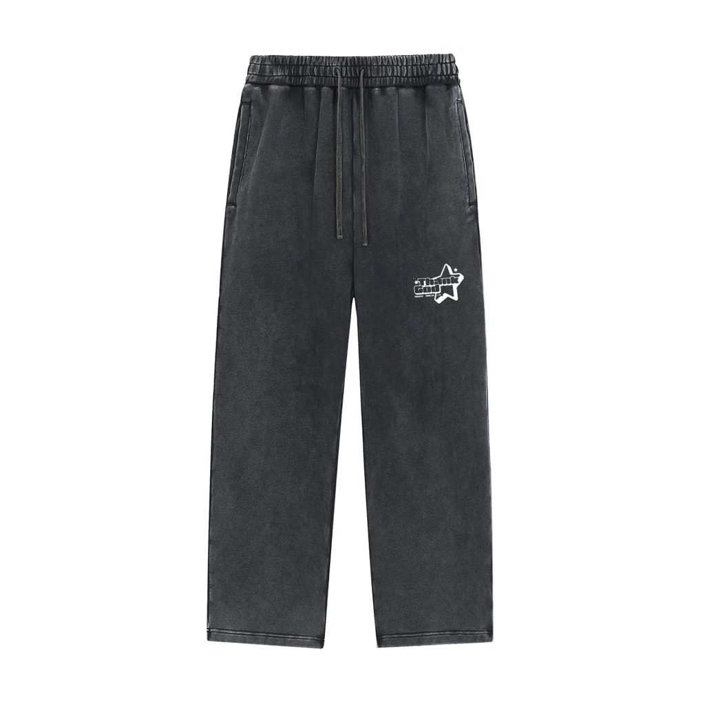 Snow‑Wash Heavyweight Sweatpants — Thank God* + +G Edition
