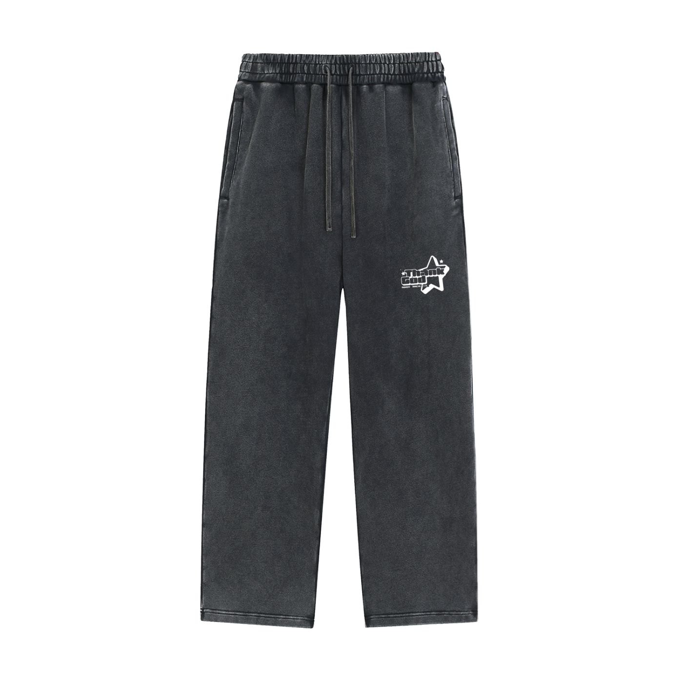 Snow‑Wash Heavyweight Sweatpants — Thank God* + +G Edition