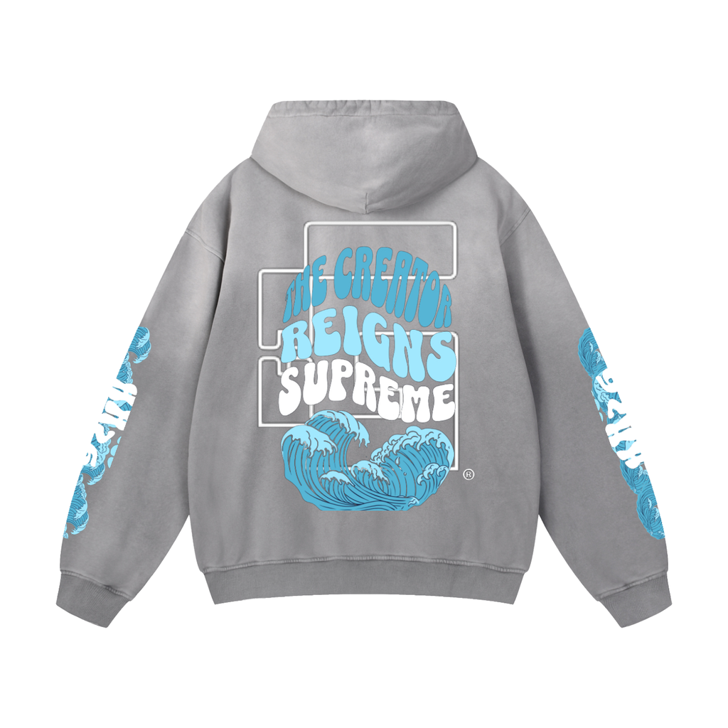 Heavyweight Sunfade Oversized Hoodie — +GAMI® Wrld Wave Edition