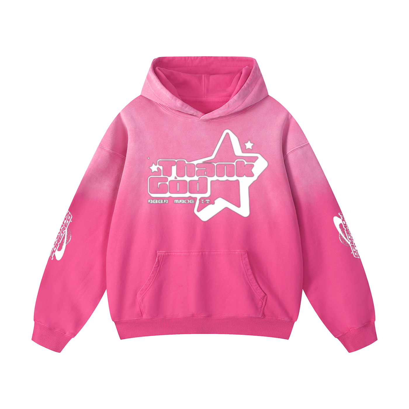 Heavyweight Sunfade Oversized Hoodie — Thank God* + +G Swoop + Chakras Powered Edition