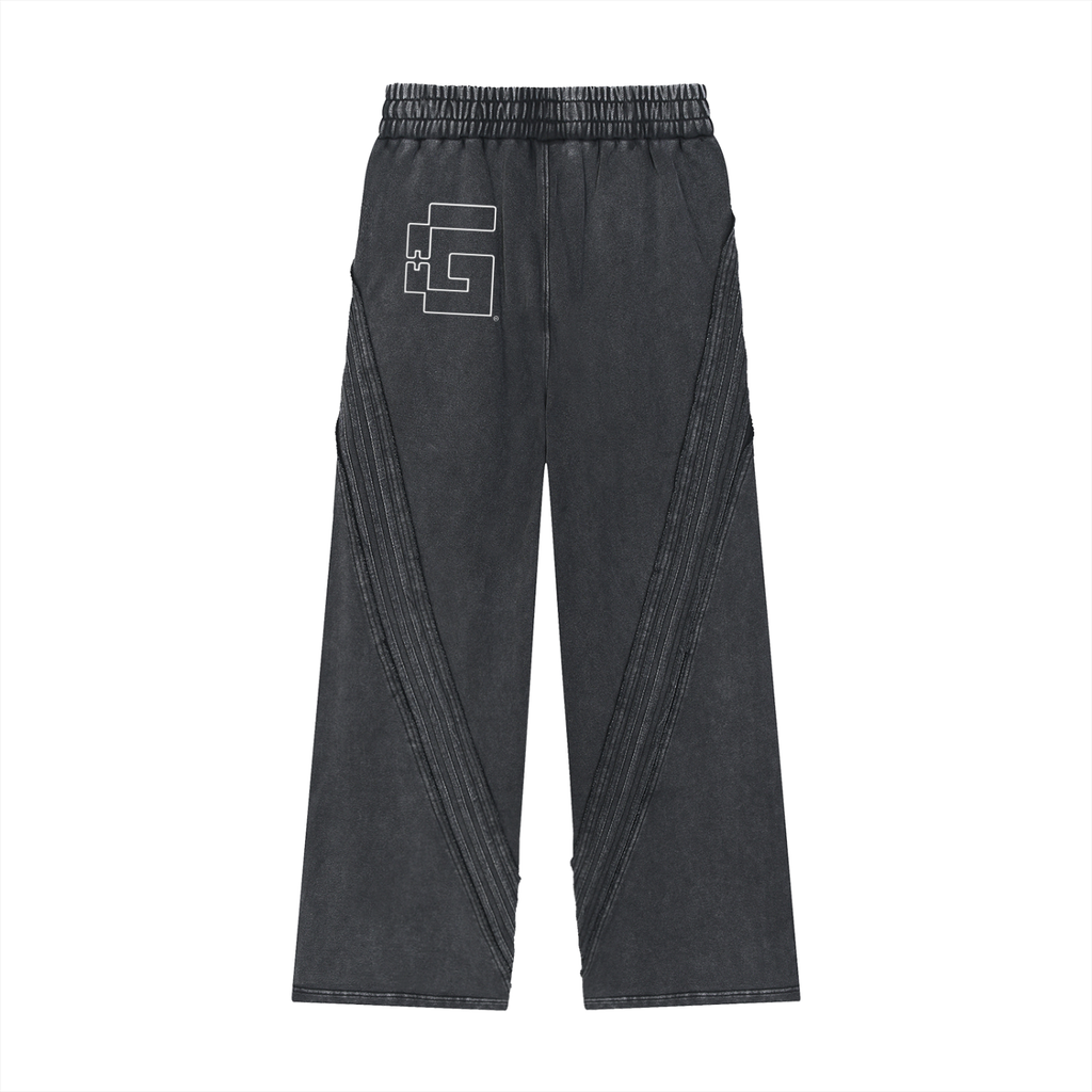 Snow‑Washed Raw‑Edge Sweatpants — Broken Wishbones XX27 +G Edition