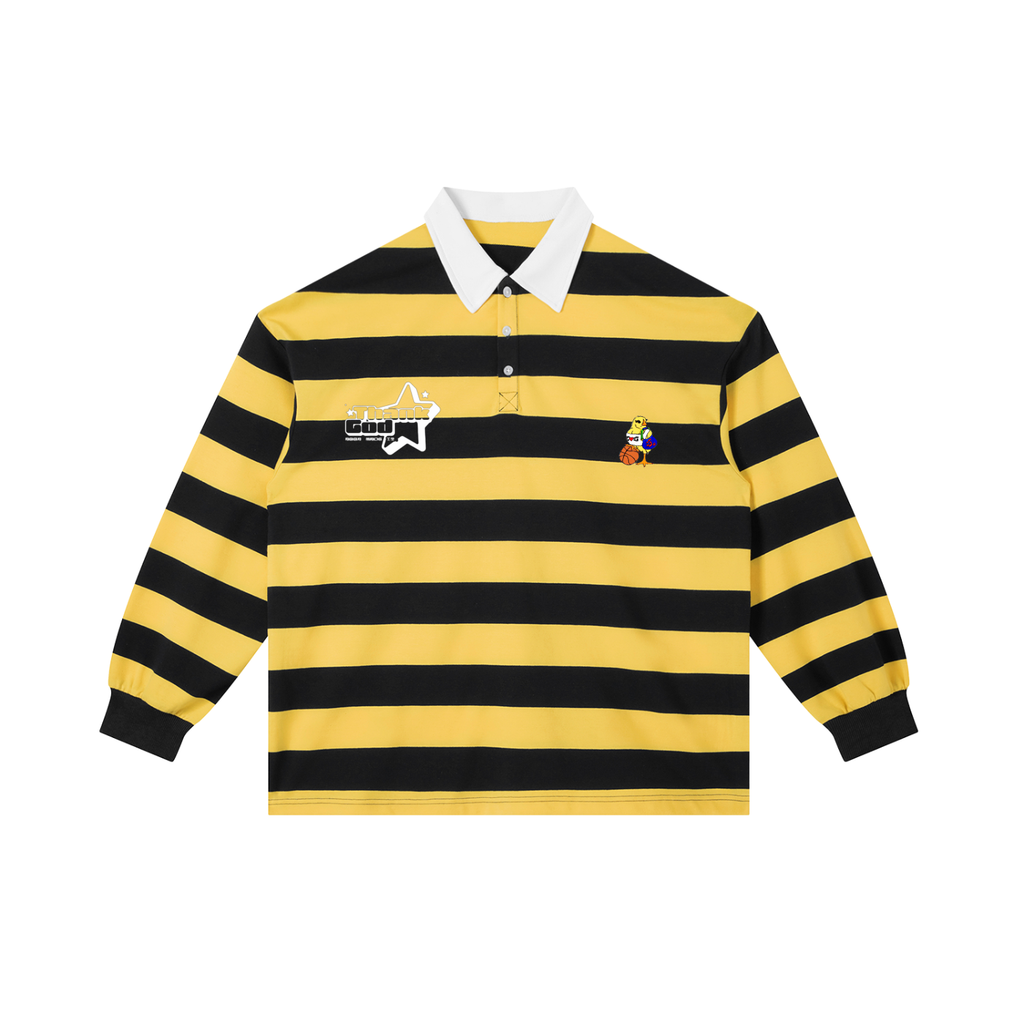 Yellow Navy Stripe Polo Shirt